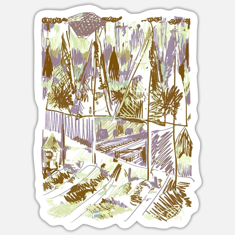 Forest Abstract - Sticker size S (10 x 10 cm) - white matte