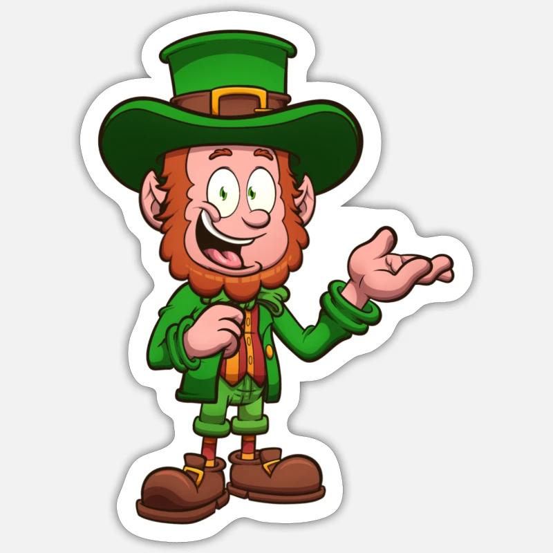 Friendly Leprechaun - Sticker size S (10 x 10 cm) - white matte
