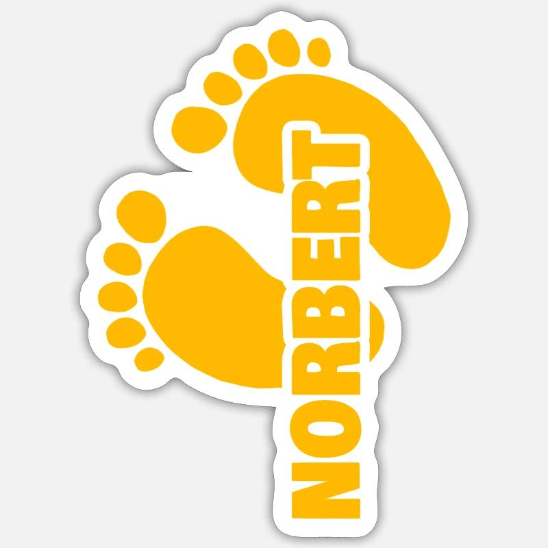 Naissance Norbert - Sticker taille S (10 x 10 cm) - blanc mat