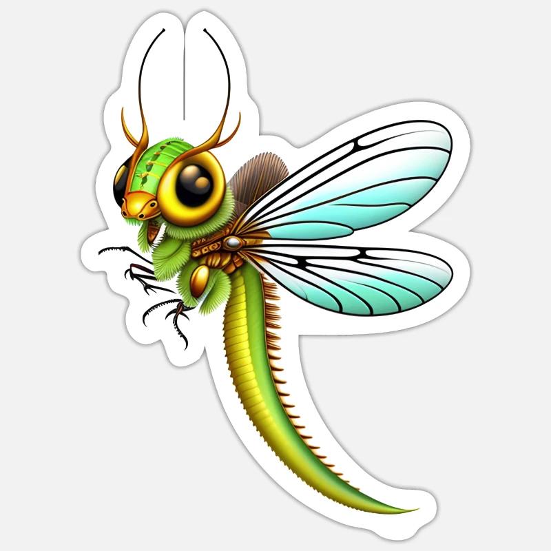 Libellule approche Sticker taille S (10 x 10 cm)
