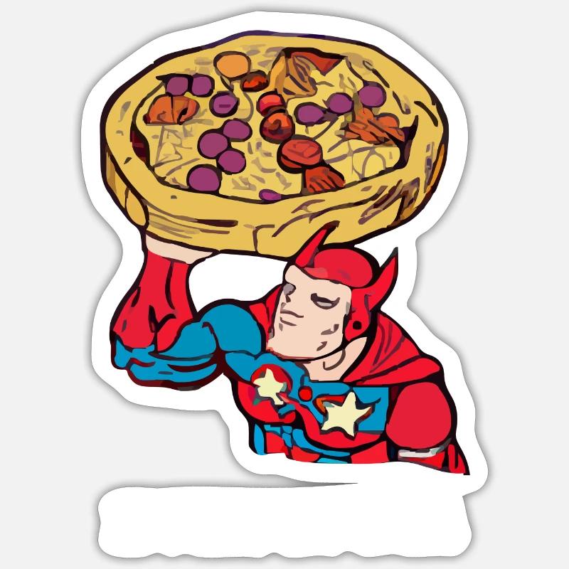 In pizza we crust - Sticker taille S (10 x 10 cm) - blanc mat