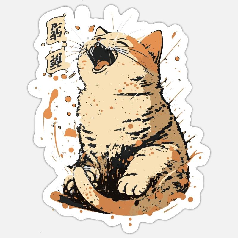 neko neko8 - Sticker taille S (10 x 10 cm) - blanc mat