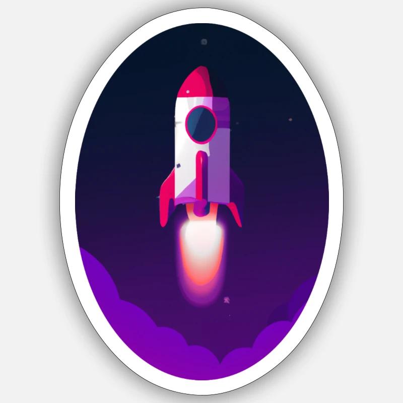 Fusée spatiale Sticker taille S (10 x 10 cm)