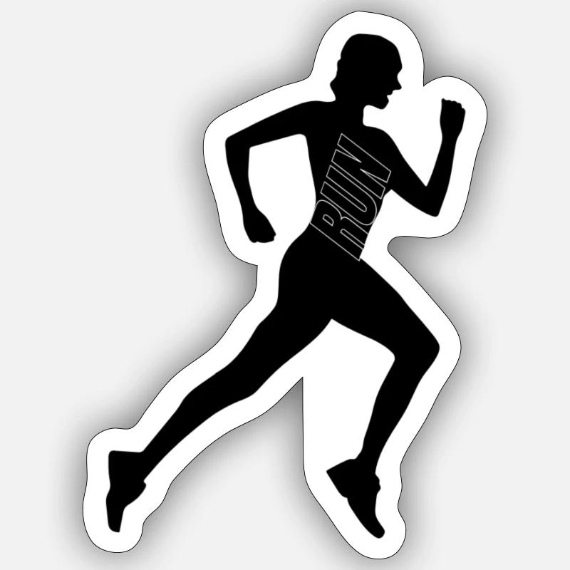 Courir - Sticker taille S (10 x 10 cm) - blanc mat