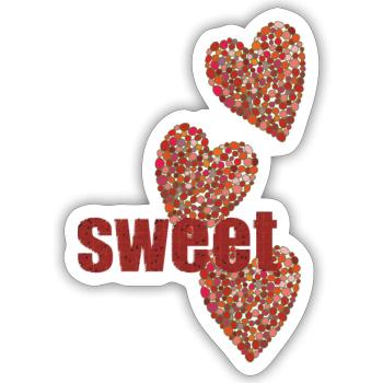 sweet hearts - Sticker Größe S (10 x 10 cm) - Mattweiß - Vorne