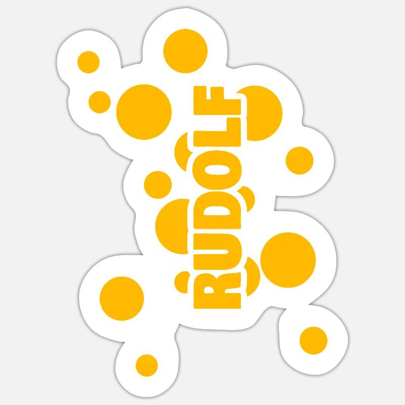 Name Rudolf - Sticker Größe S (10 x 10 cm) - Mattweiß