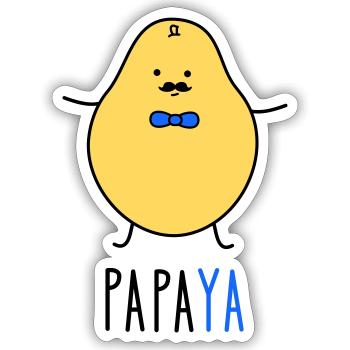 Dad as Papaya - Sticker size S (10 x 10 cm) - white matte - Front