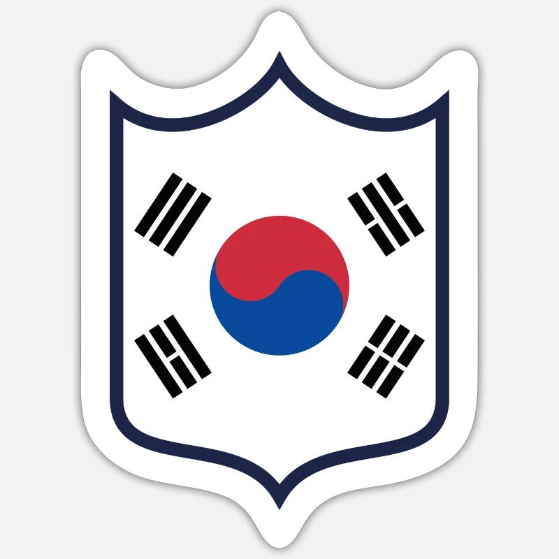 Corée du Sud - Sticker taille S (10 x 10 cm) - blanc mat