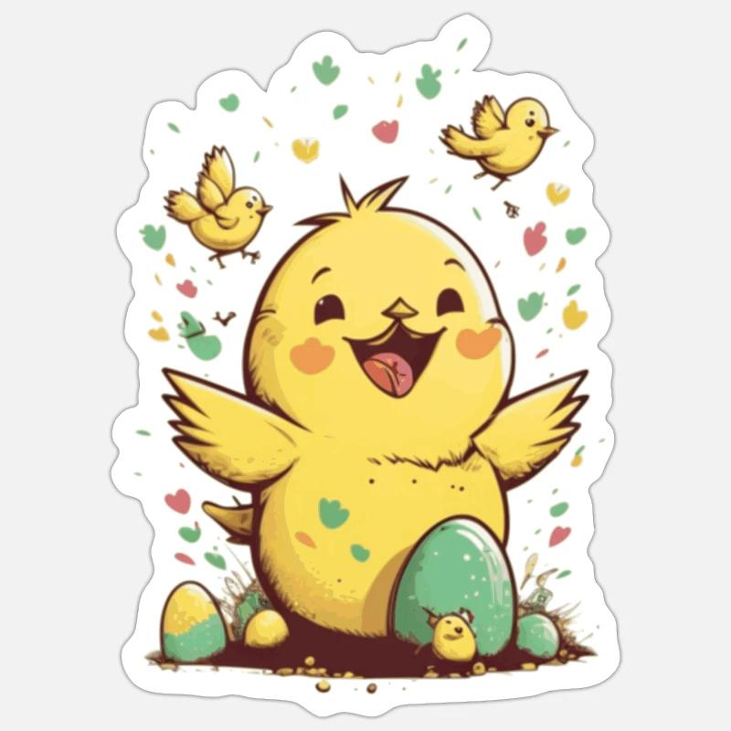 Osterküken Easter Osterei Ostereisuche Geschenk Sticker Größe S (10 x 10 cm)