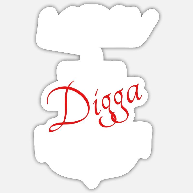 Moin Digga - Sticker Größe S (10 x 10 cm) - Mattweiß