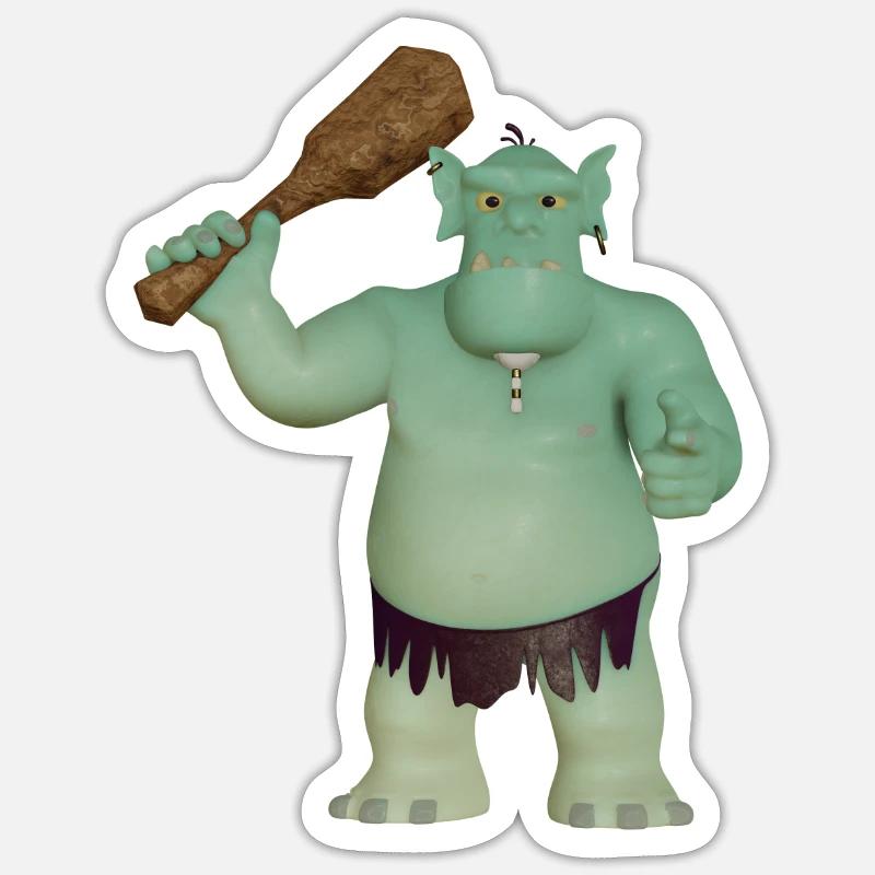 Steinzeit - Sticker Größe S (10 x 10 cm) - Mattweiß