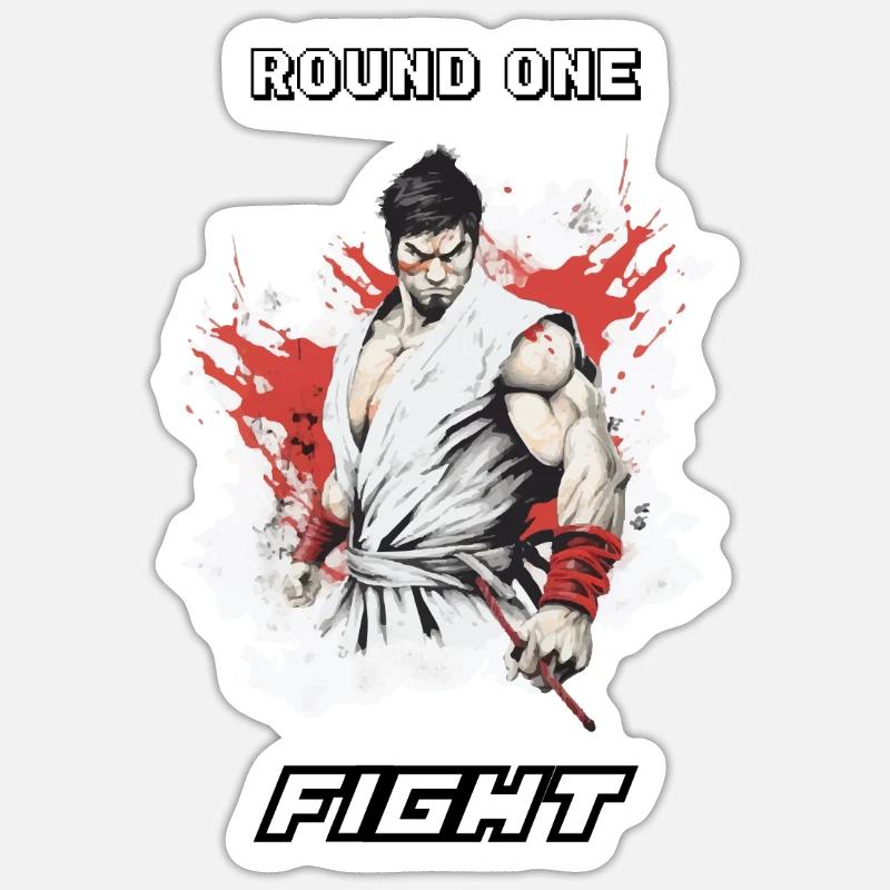 Le combattant - Sticker taille S (10 x 10 cm) - blanc mat