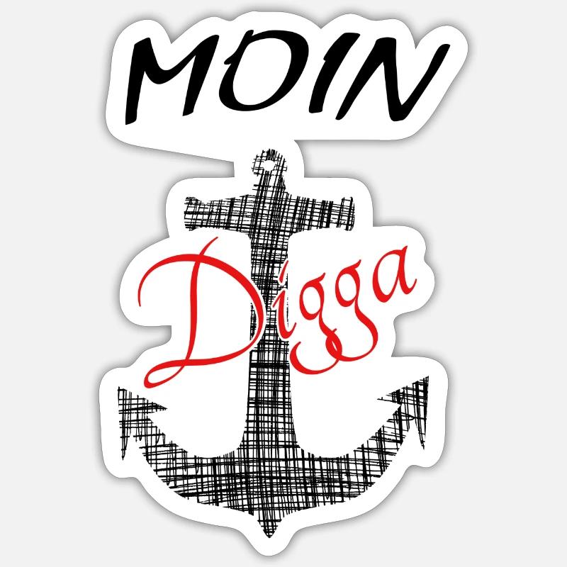Moin - Sticker Größe S (10 x 10 cm) - Mattweiß