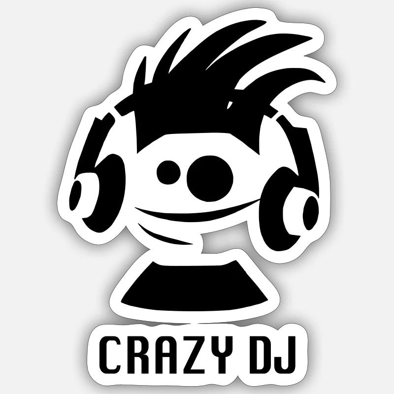 CRAZY DJ Sticker size S (10 x 10 cm)