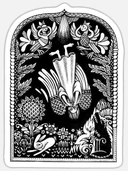 Gefallener Engel - Sticker Größe S (10 x 10 cm) - Mattweiß