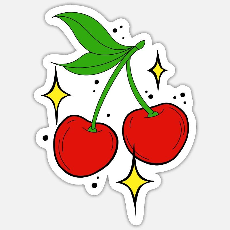 Cherry Kirsche - Sticker Größe S (10 x 10 cm) - Mattweiß