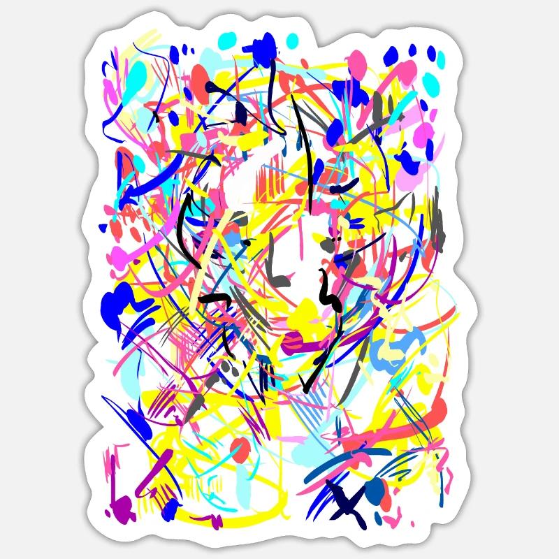 Farben Kunst Abstrakt - Sticker Größe S (10 x 10 cm) - Mattweiß