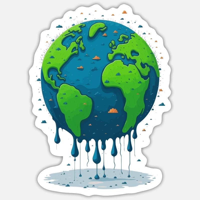 Global Meltdown - Sticker Größe S (10 x 10 cm) - Mattweiß