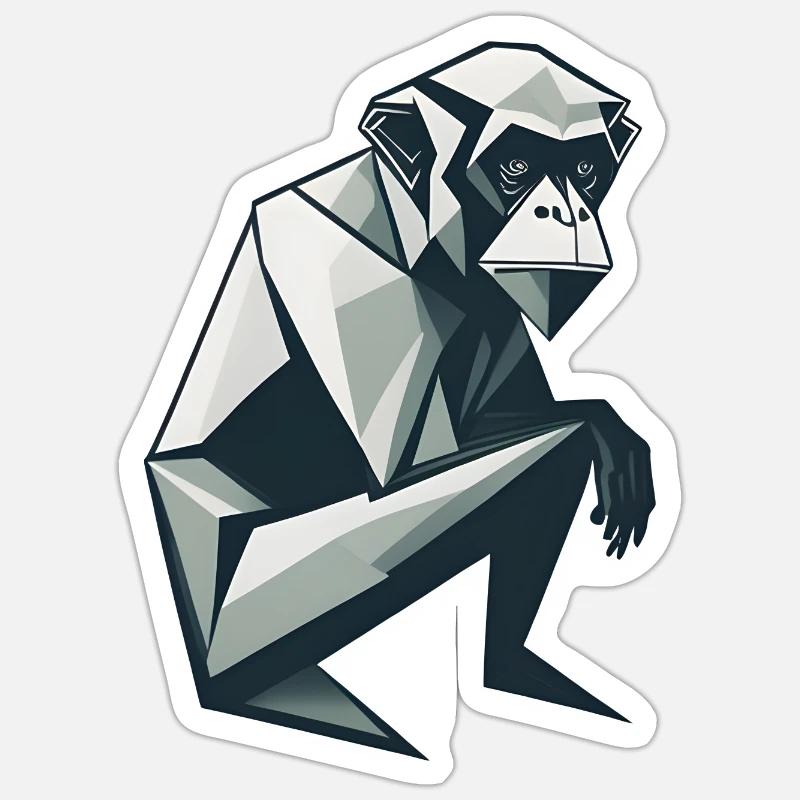 Minimalistic Monkey Sticker size S (10 x 10 cm)