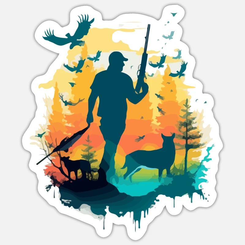 Marcus der Jäger Sticker Größe S (10 x 10 cm)