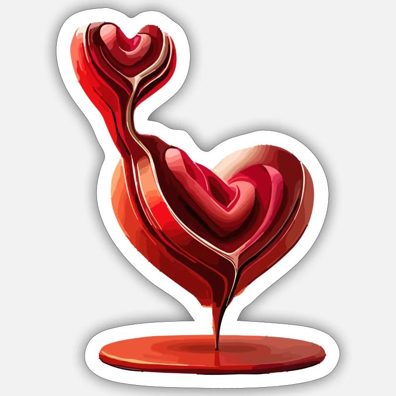 Geschmolzenes Herz - Sticker Größe S (10 x 10 cm) - Mattweiß