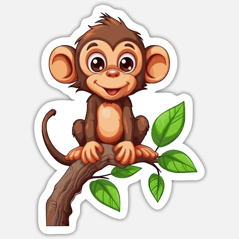 Playful Jungle Jive Monkey Sticker size S (10 x 10 cm)
