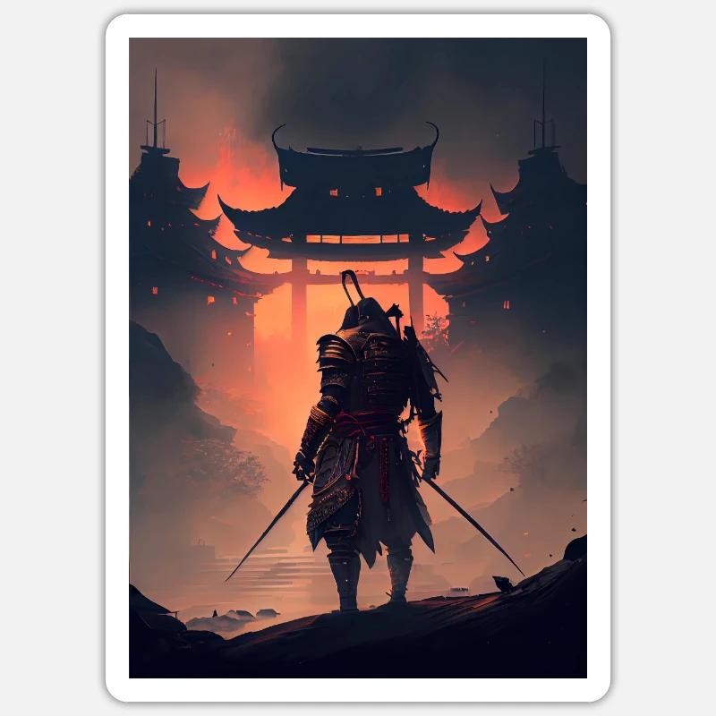 Samurai Warrior Japan Sticker Größe S (10 x 10 cm)