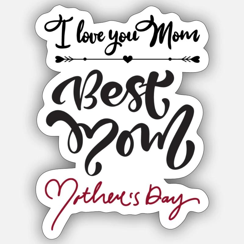 Best mom - Sticker taille S (10 x 10 cm) - blanc mat