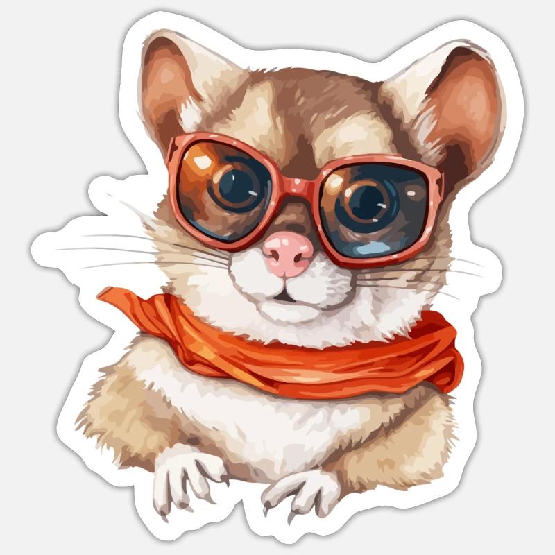 Lilo the spectacled squirrel - Sticker size S (10 x 10 cm) - white matte