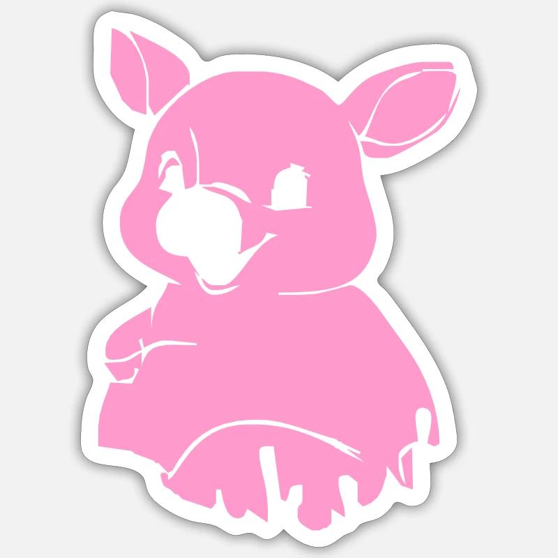 Piglet - Sticker size S (10 x 10 cm) - white matte