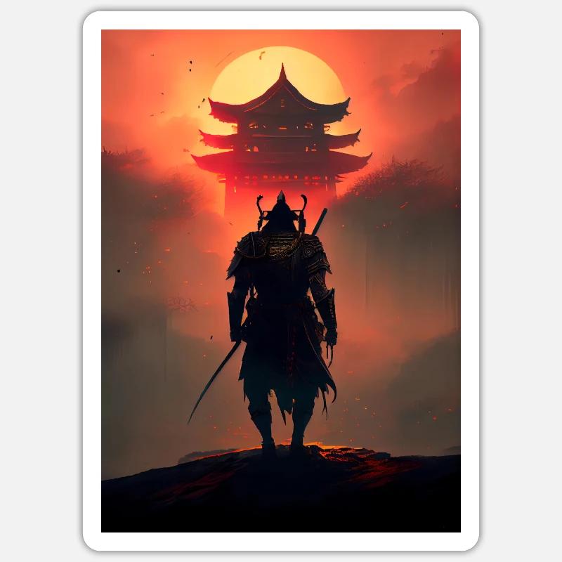 Samurai Warrior Japan Sticker Größe S (10 x 10 cm)
