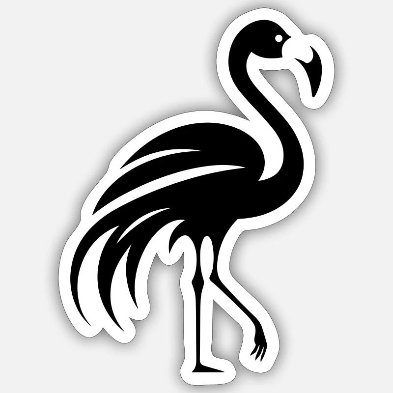 Flamant rose Sticker taille S (10 x 10 cm)