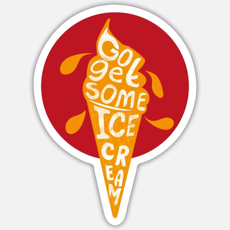 Eiscreme Grafik Softeis Liebe Sommer Sticker Größe S (10 x 10 cm)