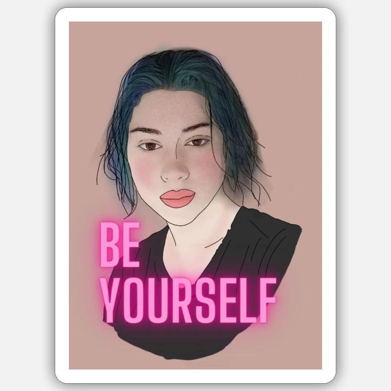 Be Yourself - Sticker size S (10 x 10 cm) - white matte