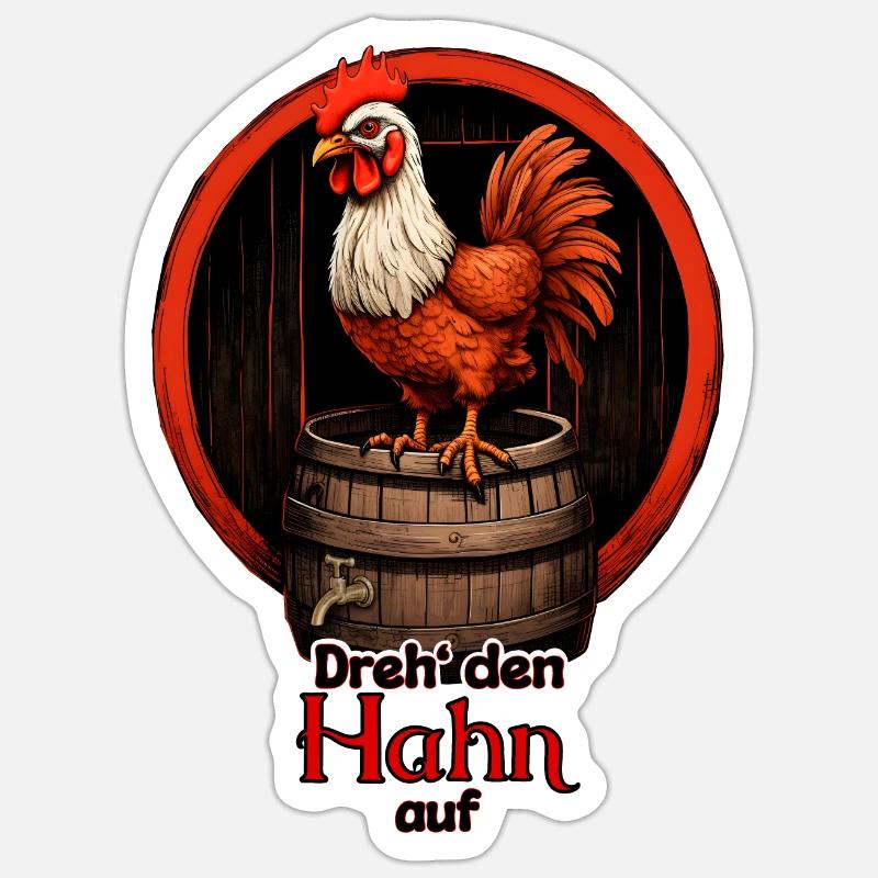 Turn on the tap, tap, chicken Sticker size S (10 x 10 cm)