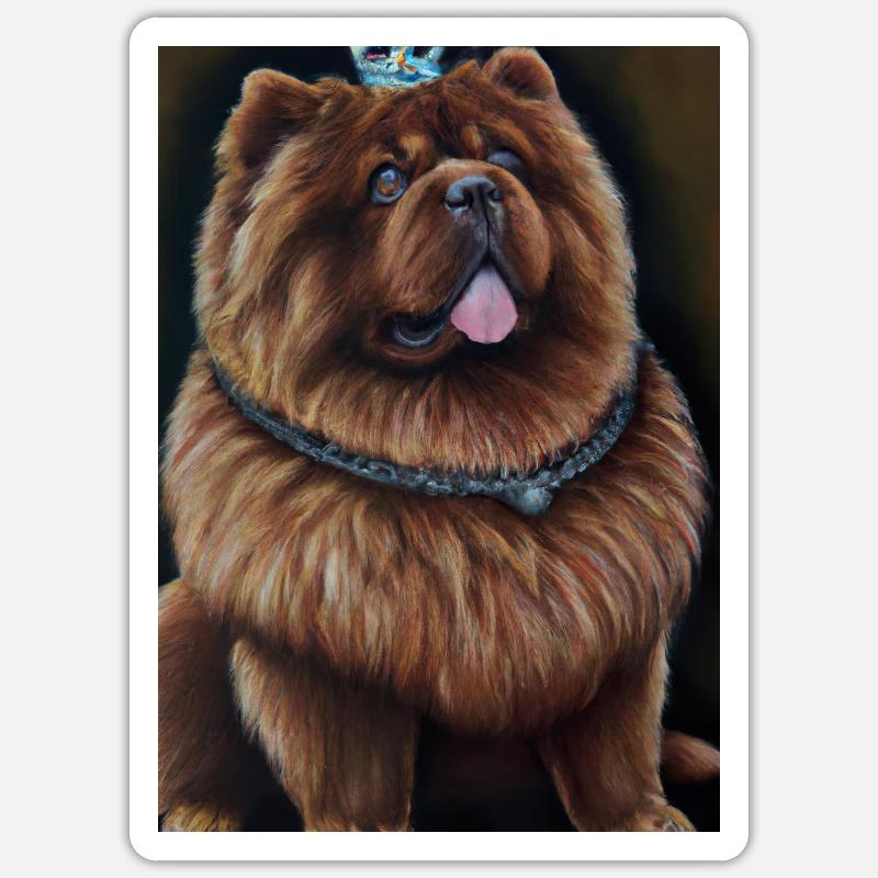 Chow Chow mit Krone Sticker Größe S (10 x 10 cm)