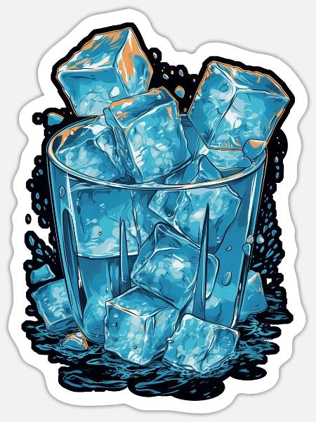 Eiswürfel - Sticker Größe S (10 x 10 cm) - Mattweiß