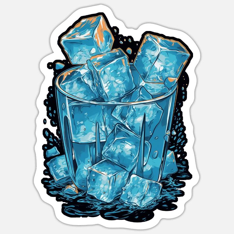 Ice Cubes - Sticker Größe S (10 x 10 cm) - Mattweiß