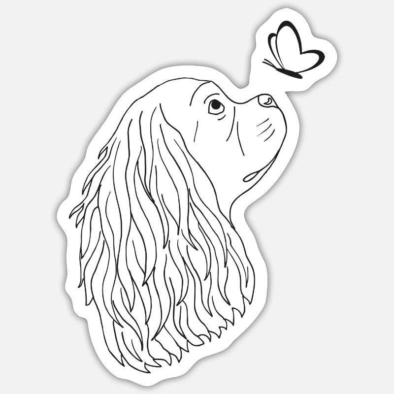 Cavalier King Charles Spaniel - Sticker Größe S (10 x 10 cm) - Mattweiß