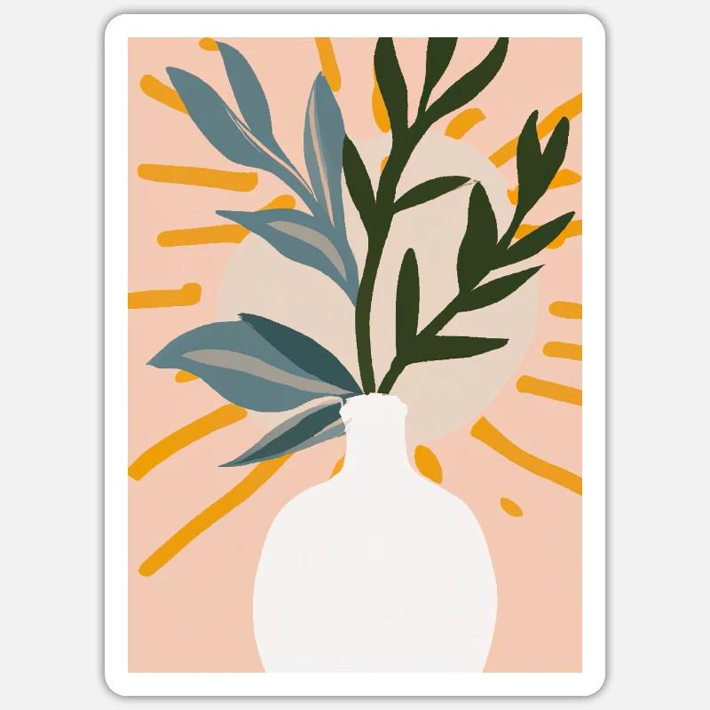 Florale Blumenformen - Sticker Größe S (10 x 10 cm) - Mattweiß