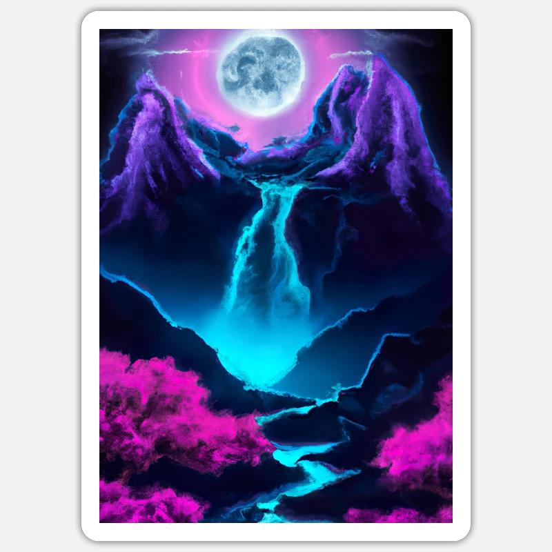 Mystischer Wasserfall Sticker Größe S (10 x 10 cm)