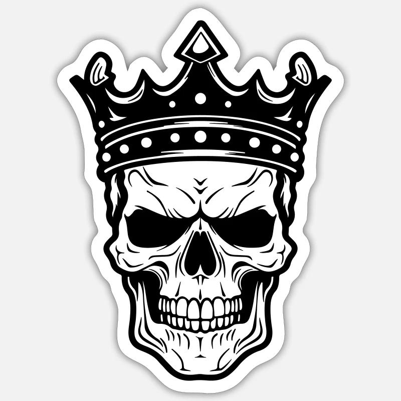 Crâne de roi - Sticker taille S (10 x 10 cm) - blanc mat