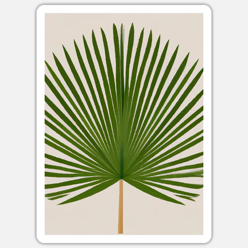 Fächerblatt - Sticker Größe S (10 x 10 cm) - Mattweiß