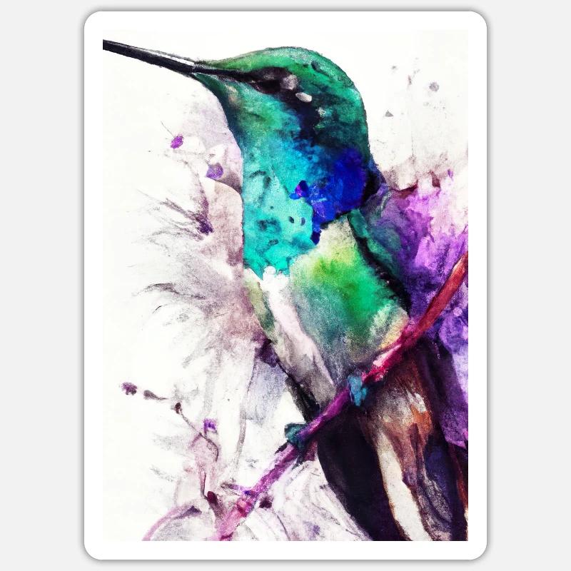 Bunter Vogel - Sticker Größe S (10 x 10 cm) - Mattweiß