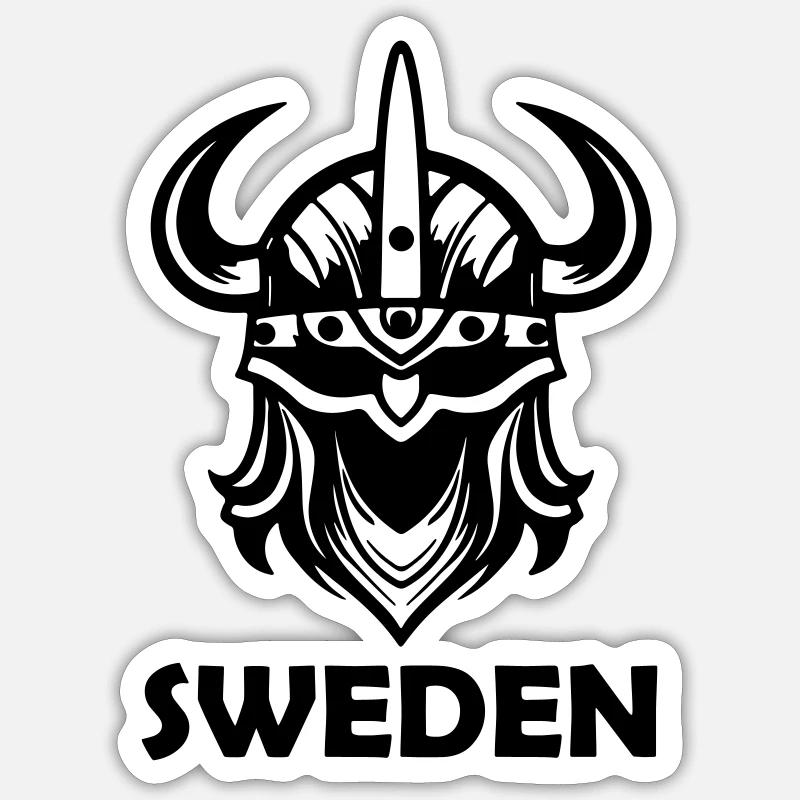 Suède Vikings Sticker taille S (10 x 10 cm)