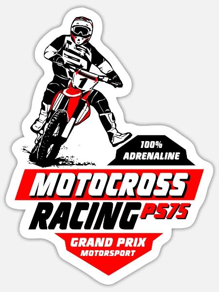 Moto Cross - Motocross - Supercross - Sticker Größe S (10 x 10 cm) - Mattweiß