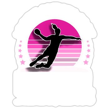 Handballeur handballeur - Sticker taille S (10 x 10 cm) - blanc mat - Devant