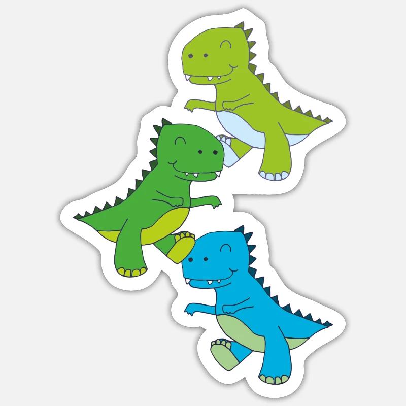 Dino Dance - Sticker size S (10 x 10 cm) - white matte