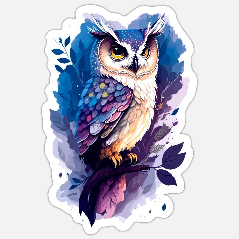 Nachteule Sticker Größe S (10 x 10 cm)