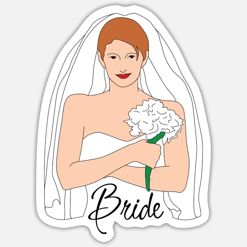 Marron de la mariée - Sticker taille S (10 x 10 cm) - blanc mat